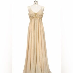 Champagne Gold Sequin Prom dress Dress Spaghetti Strap Evening Gown
